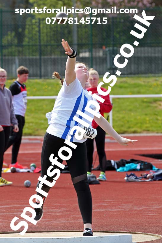Shot putt, 2021 NECAA Middlesbrough Open Meting, Sunday, May 9th. Photo: David T. Hewitson/Sports for All Pics